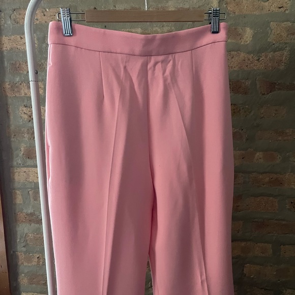 NWT - BCBGMAXAZRIA - VALENTINA FLARED PANT - PINK/SALMON ROSE - SIZE 6 - Picture 4 of 7